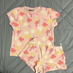 Pink Floral and Toucan Kids Pajamas